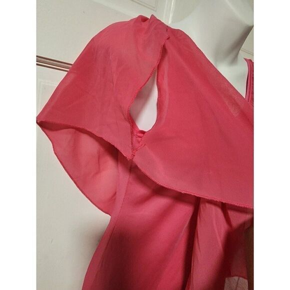 Summer Style Off Shoulder Casual Dresses Ruffle Pink Dress - Picture 2 of 10